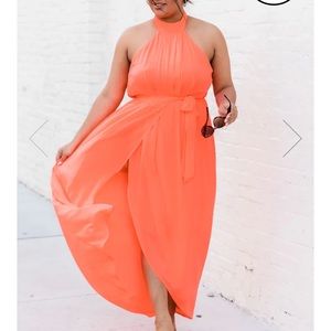 Coral maxi dress